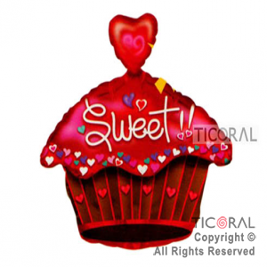 GLOBO MYLAR 20/ CUPCAKE ENVASADO X 1 (x 5)